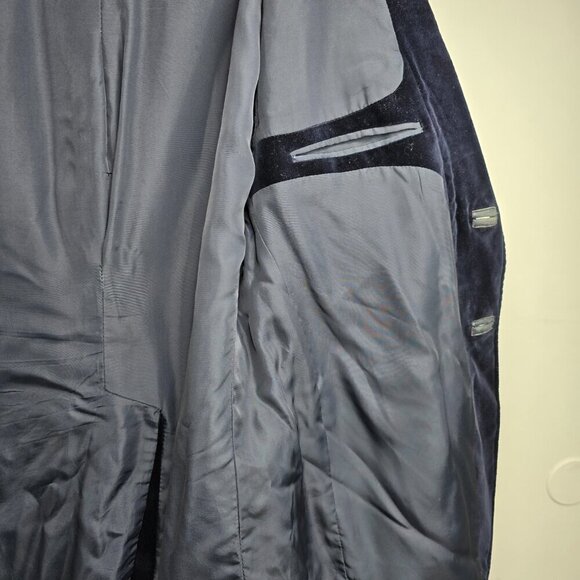 Vintage Cortefiel Velvet Dinner Jacket 44 Wide Lapel Velvet Tuxedo Jacket Blazer - Picture 10 of 11